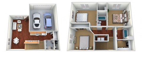 3 Bed Floor Plan at Beal Townhomes, Sioux Falls, SD